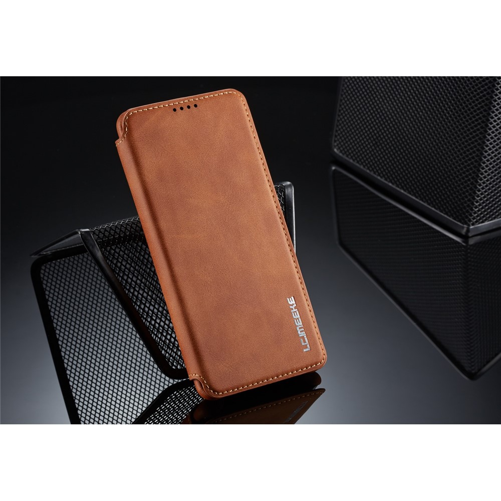 LC.IMEEKE Retro Style Leather Card Holder Case for Huawei P30 Pro - Brown-12