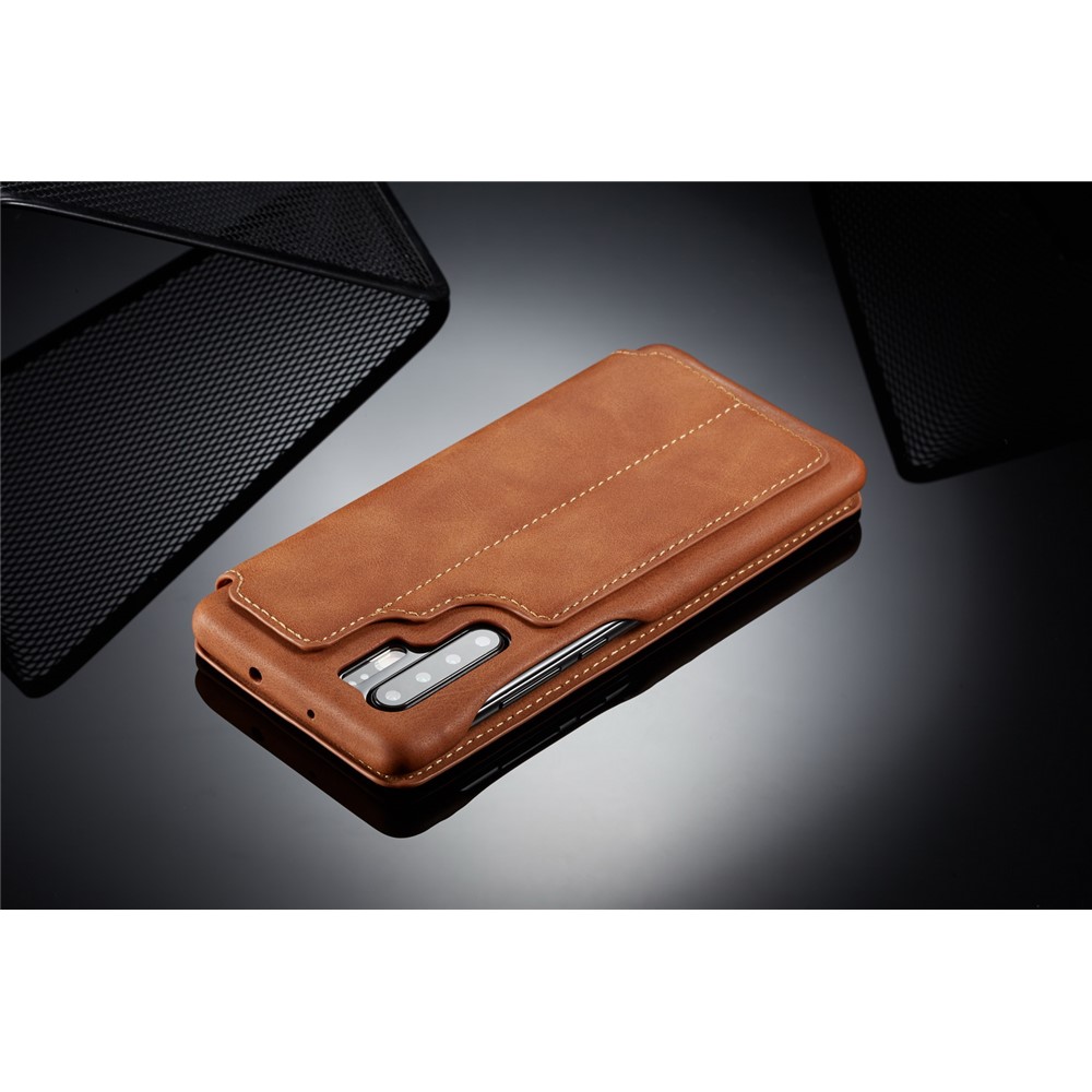 LC.IMEEKE Retro Style Leather Card Holder Case for Huawei P30 Pro - Brown-15