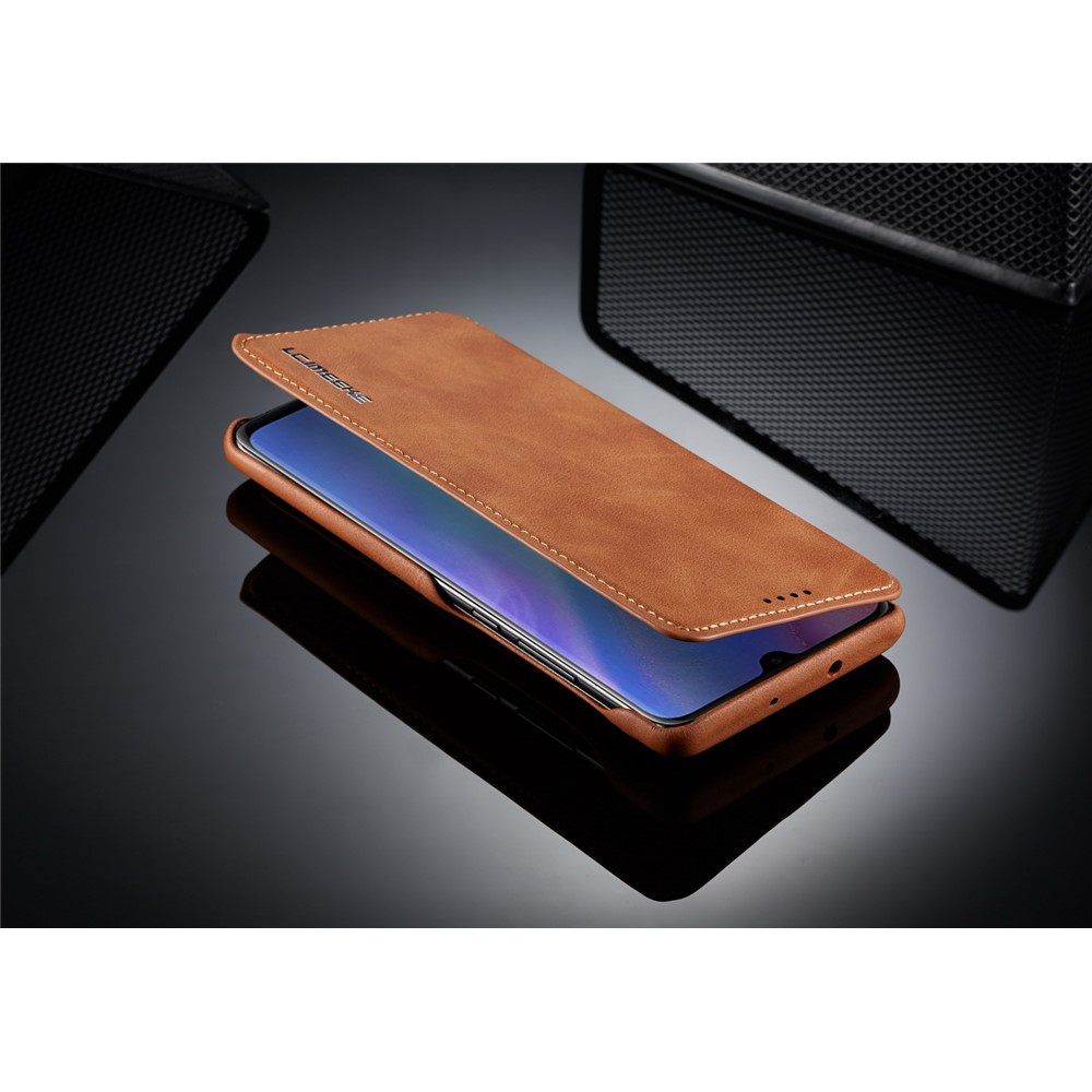 LC.IMEEKE Retro Style Leather Card Holder Case for Huawei P30 Pro - Brown-16