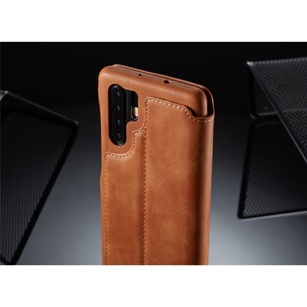 LC.IMEEKE Retro Style Leather Card Holder Case for Huawei P30 Pro - Brown-17