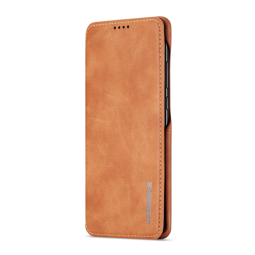 LC.IMEEKE Retro Style Leather Card Holder Case for Huawei P30 Pro - Brown-3
