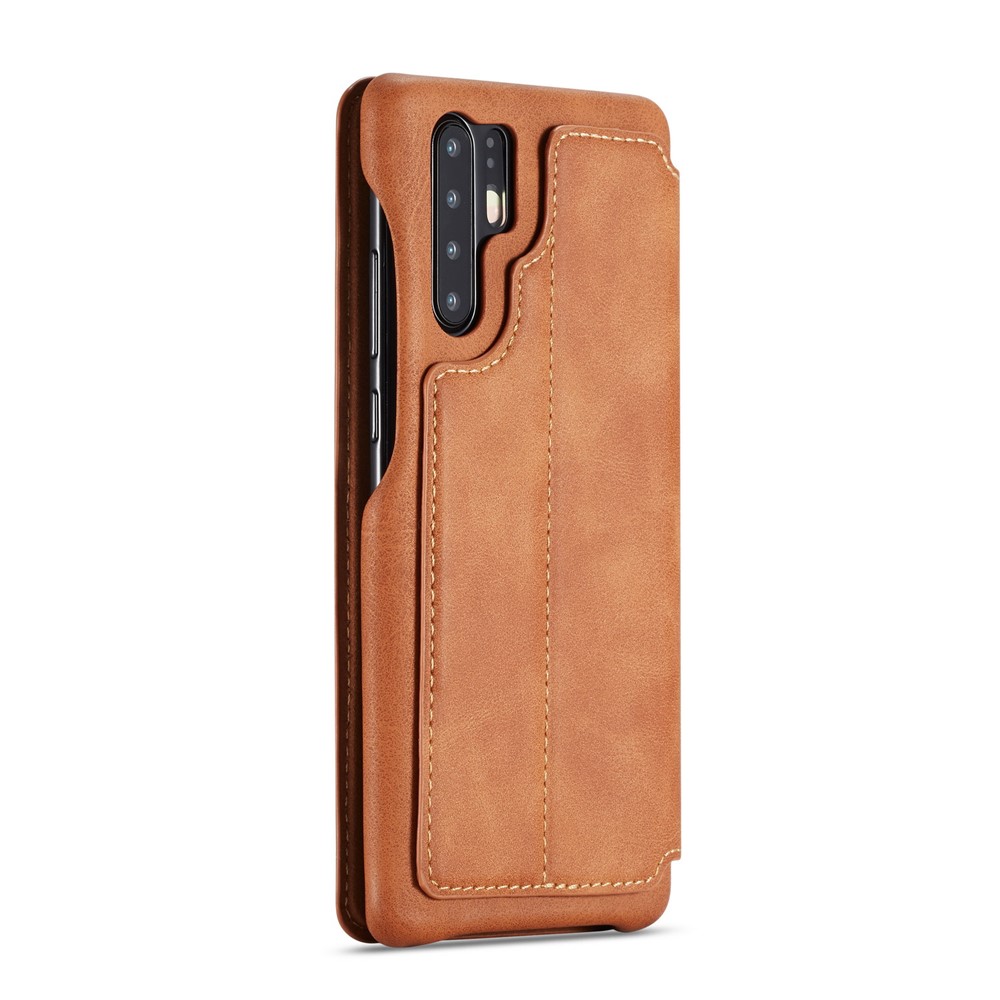 LC.IMEEKE Retro Style Leather Card Holder Case for Huawei P30 Pro - Brown-4