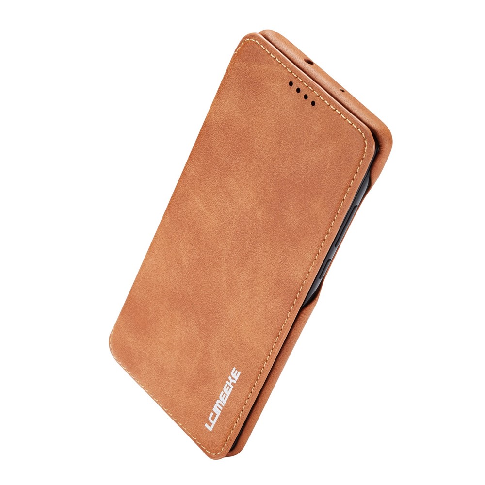 LC.IMEEKE Retro Style Leather Card Holder Case for Huawei P30 Pro - Brown-5