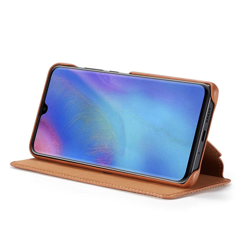 LC.IMEEKE Retro Style Leather Card Holder Case for Huawei P30 Pro - Brown-9