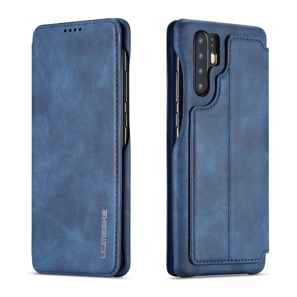 LC.IMEEKE Retro Style Leather Card Holder Case for Huawei P30 Pro - Blue-1