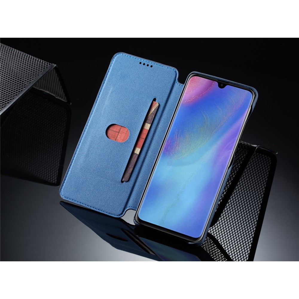 LC.IMEEKE Retro Style Leather Card Holder Case for Huawei P30 Pro - Blue-10