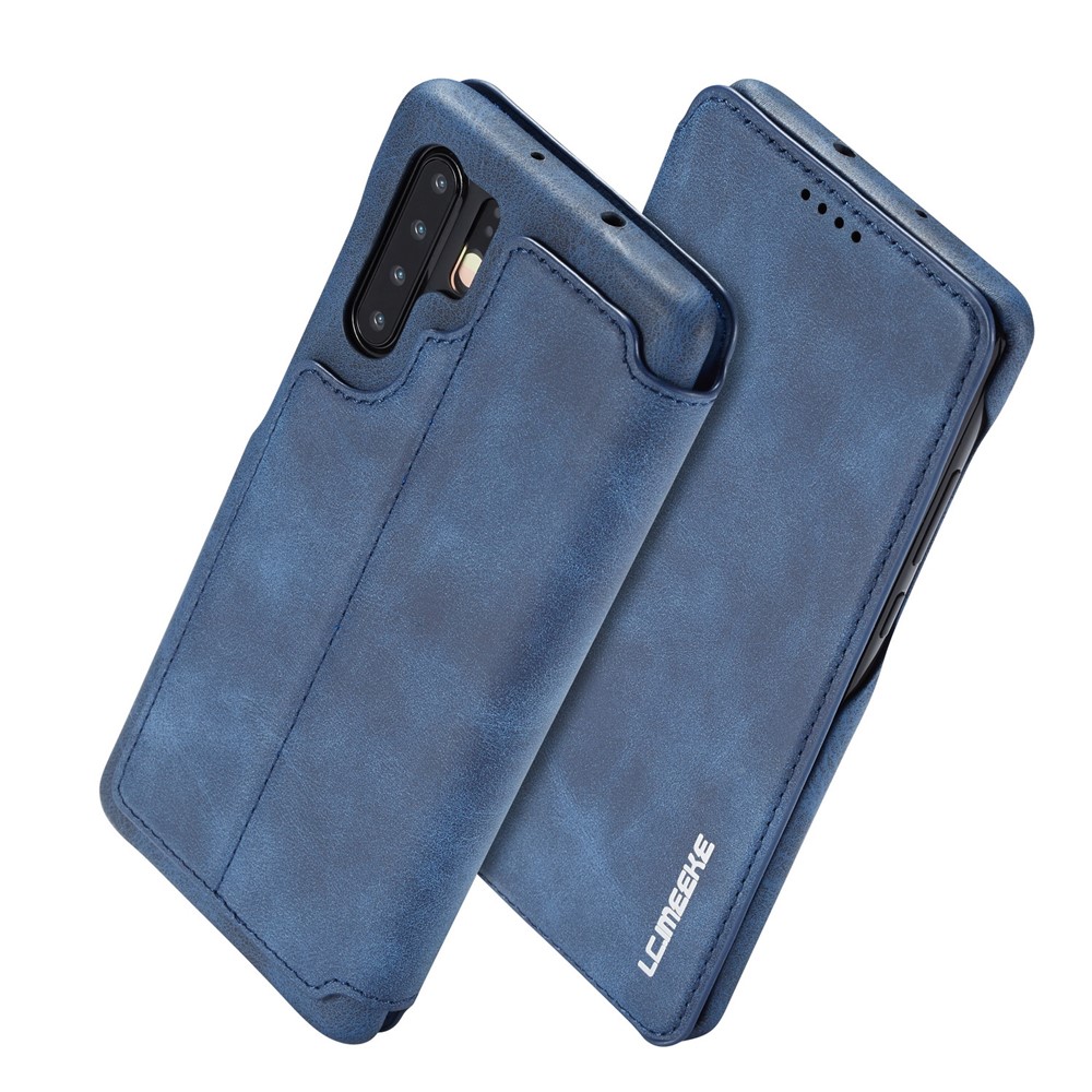 LC.IMEEKE Retro Style Leather Card Holder Case for Huawei P30 Pro - Blue-2