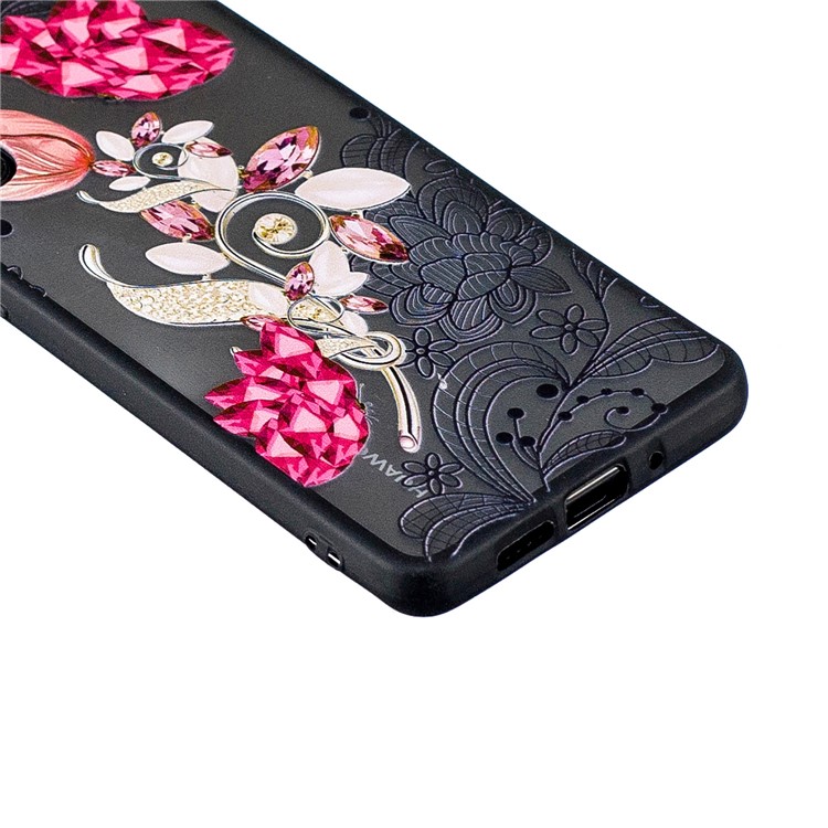 Lace Embossment Pattern PC TPU Hybrid Case for Huawei P30 Pro - Vivid Flower-3