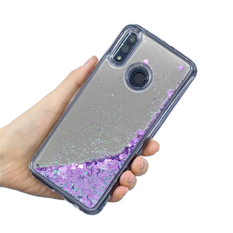Quicksand-Spiegeloberfläche TPU-Rückendeckungsfall Für Huawei P Smart (2019) - Lila-5