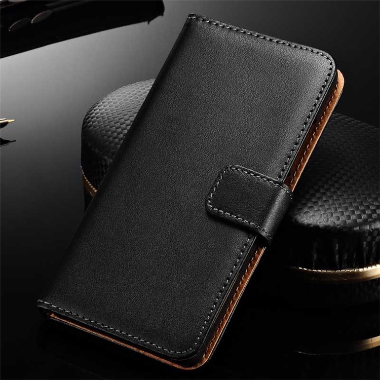 Split Genuine Leather Wallet Case for Huawei Ascend P8 Lite - Black-2