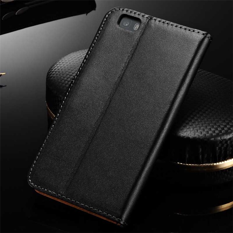 Split Genuine Leather Wallet Case for Huawei Ascend P8 Lite - Black-3