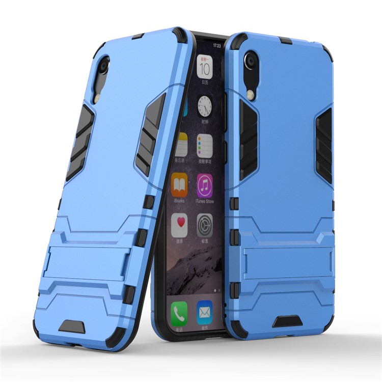 Plastic + TPU Hybrid Case with Kickstand for Huawei Y6 (2019, without Fingerprint Sensor) / Y6 Pro (2019) - Baby Blue-1