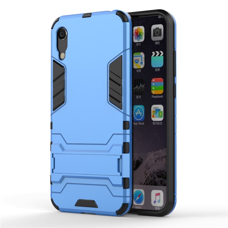 Plastic + TPU Hybrid Case with Kickstand for Huawei Y6 (2019, without Fingerprint Sensor) / Y6 Pro (2019) - Baby Blue-2