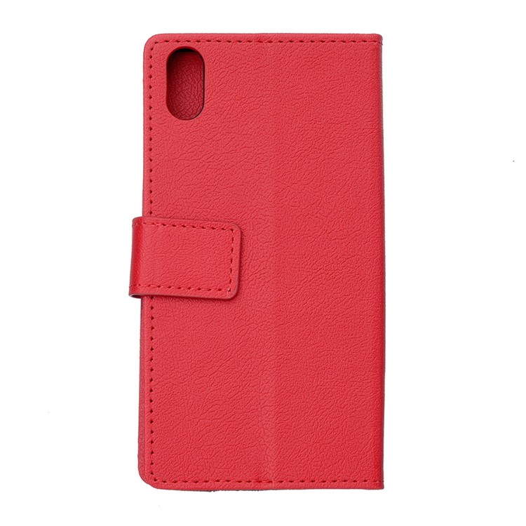 Wallet Leather Stand Case for Huawei Y6 (2019, without Fingerprint Sensor) / Y6 Pro (2019) - Red-5