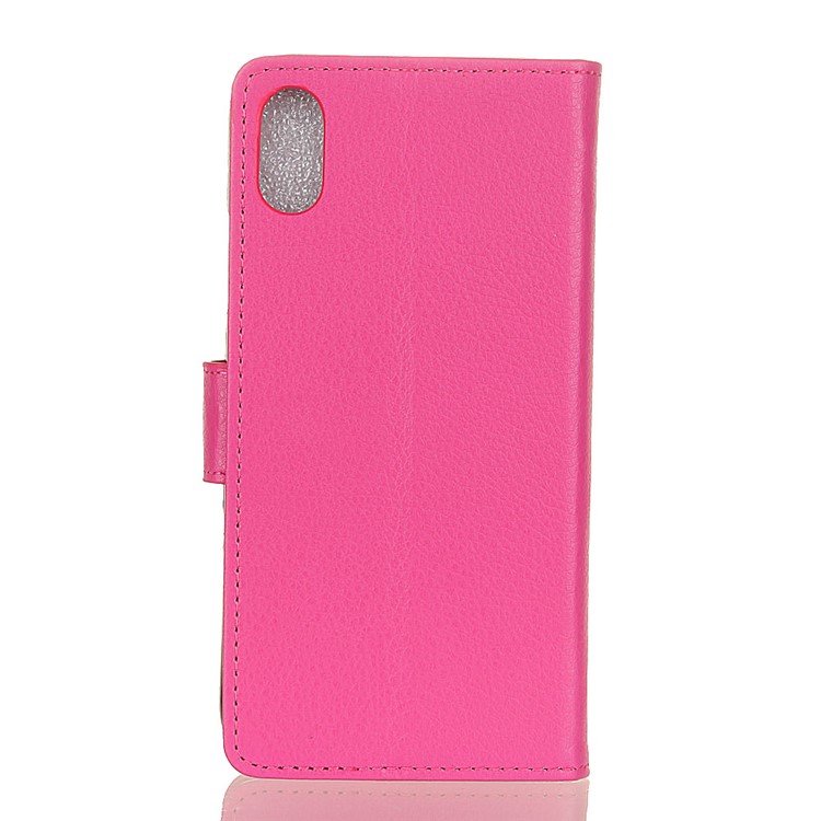 Litchi Texture Wallet Stand Leather Casing Cover for Huawei Y6 Pro (2019) - Rose-10