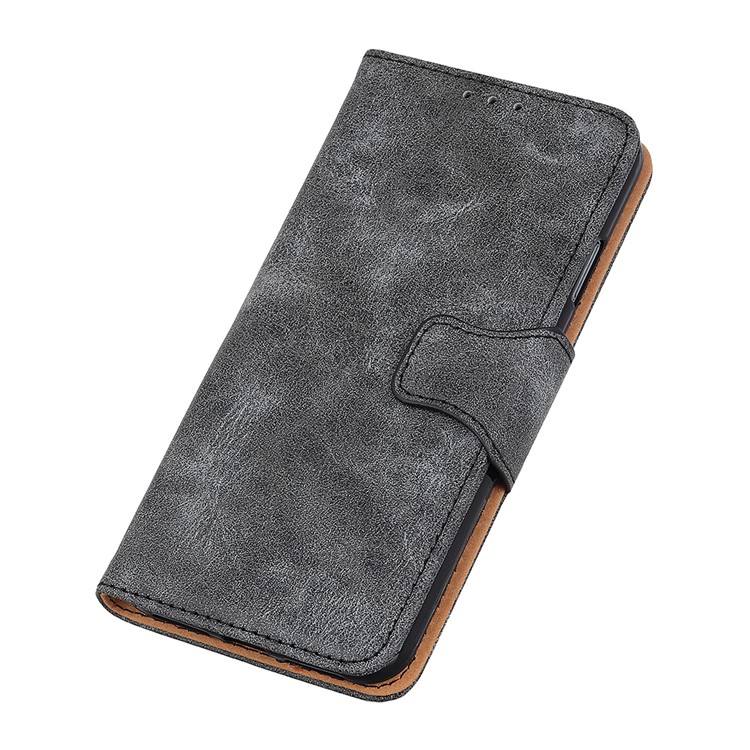 Vintage Style Split Leather Wallet Case Cover with Stand for Huawei Y6 Pro (2019) - Grey-8