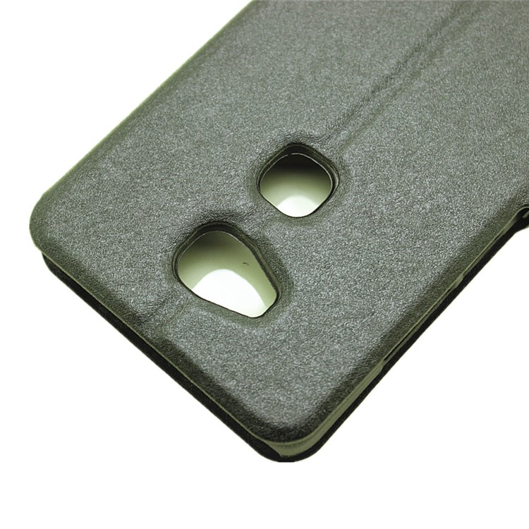 Silk Grain Dual Window Stand Leather Case for Huawei Honor Play 5X/Honor 5X - Black-6
