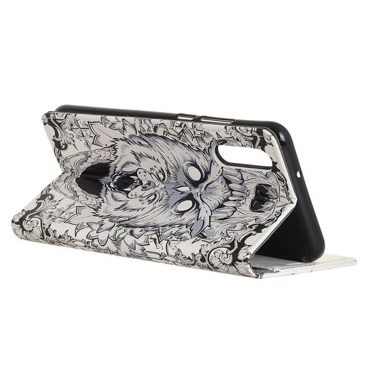 Pattern Printing PU Leather Cell Phone Case with Wallet for Huawei Y6 Pro (2019) - Abstract Owl and Lion-5