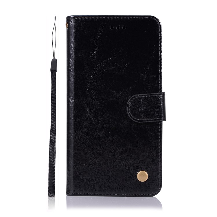 Vintage Premium PU Leather Wallet Case with Stand for Huawei P30 Lite / nova 4e - Black-2