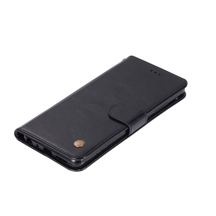 Vintage Premium PU Leather Wallet Case with Stand for Huawei P30 Lite / nova 4e - Black-5