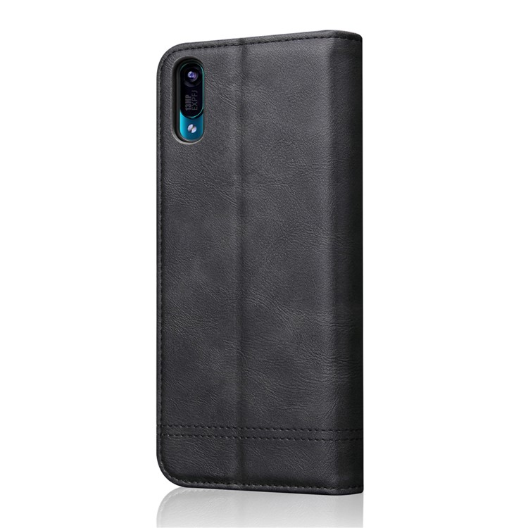 Auto-absorbed Crazy Horse Vintage Leather Stand Case for Huawei Y6 Pro (2019) - Black-3