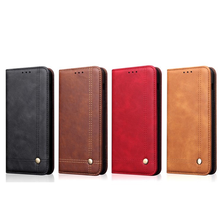 Auto-absorbed Crazy Horse Vintage Leather Stand Case for Huawei Y6 Pro (2019) - Black-7