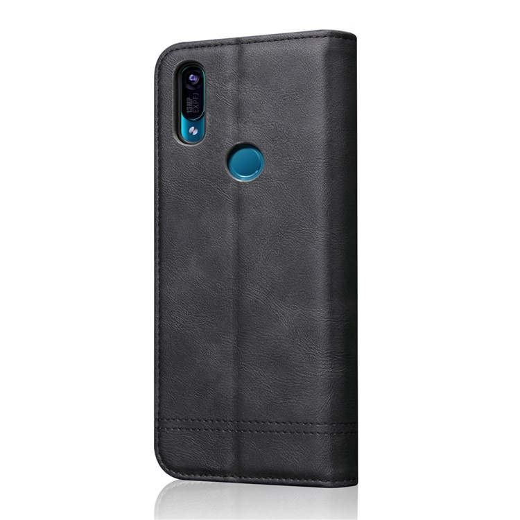 Auto-absorbed Crazy Horse Vintage Leather Stand Case for Huawei Y6 (2019) - Black-3