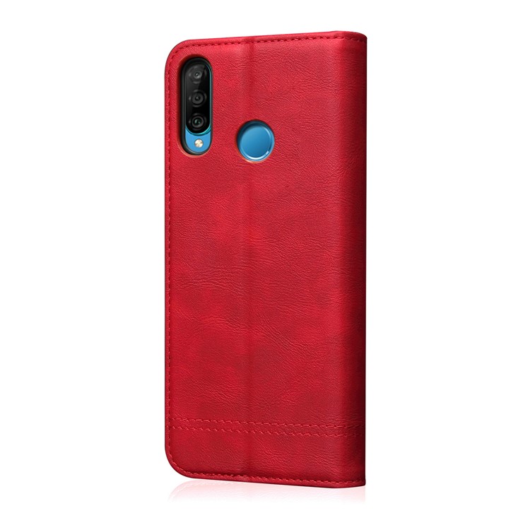 Auto-absorbed Crazy Horse Vintage Leather Stand Case for Huawei P30 Lite / nova 4e - Red-3