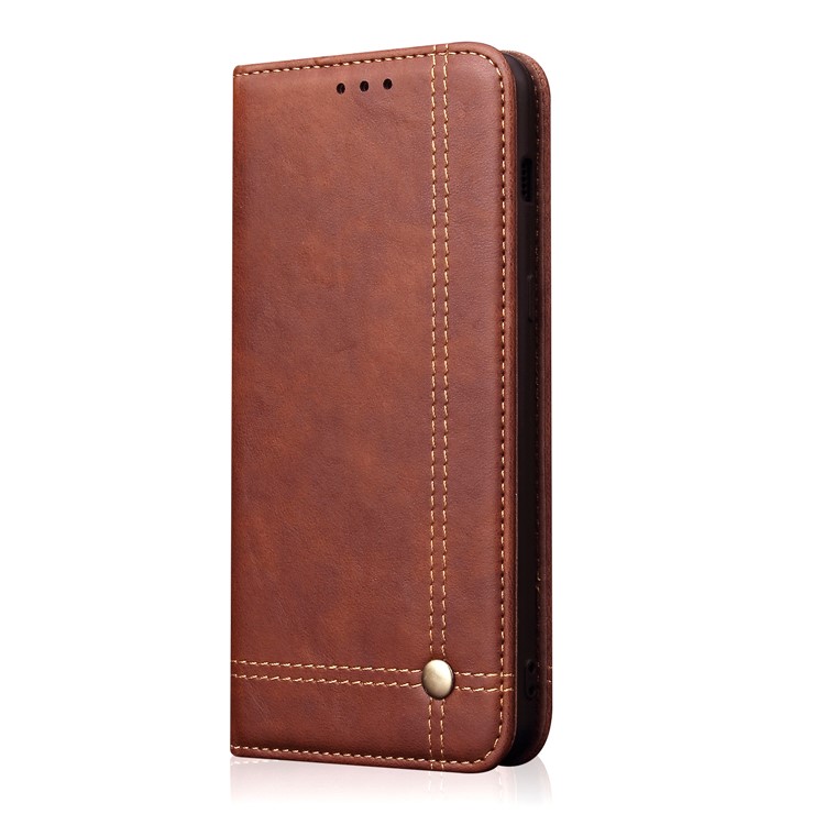 Auto-absorbed Crazy Horse Vintage Leather Stand Case for Huawei P30 Lite / nova 4e - Coffee-2