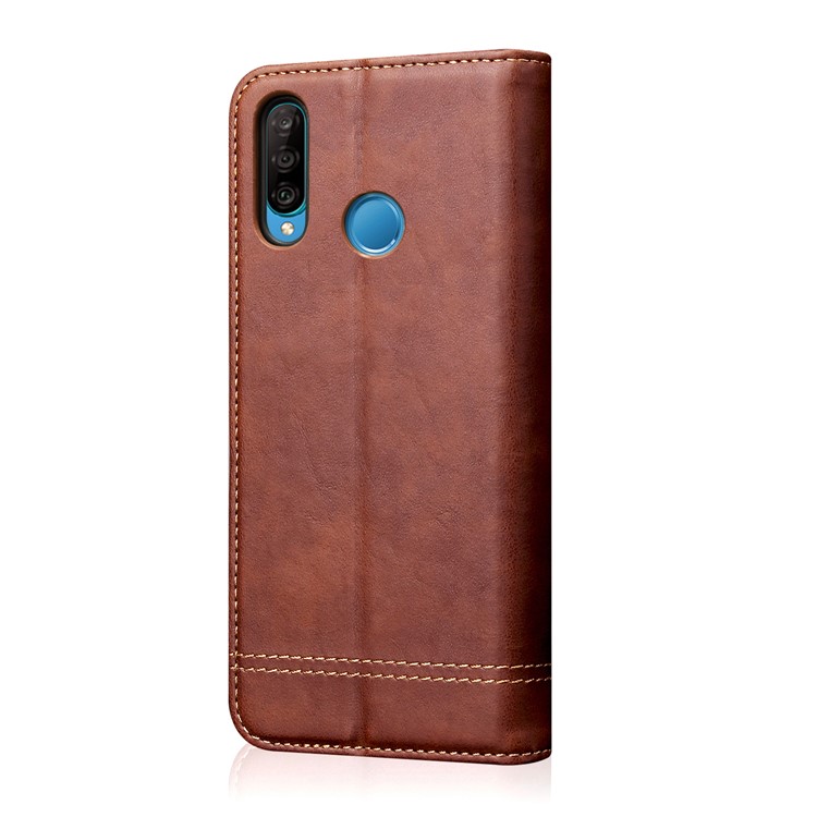 Auto-absorbed Crazy Horse Vintage Leather Stand Case for Huawei P30 Lite / nova 4e - Coffee-3