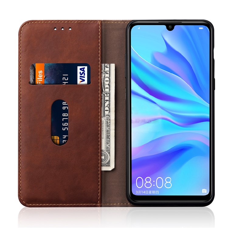 Auto-absorbed Crazy Horse Vintage Leather Stand Case for Huawei P30 Lite / nova 4e - Coffee-4
