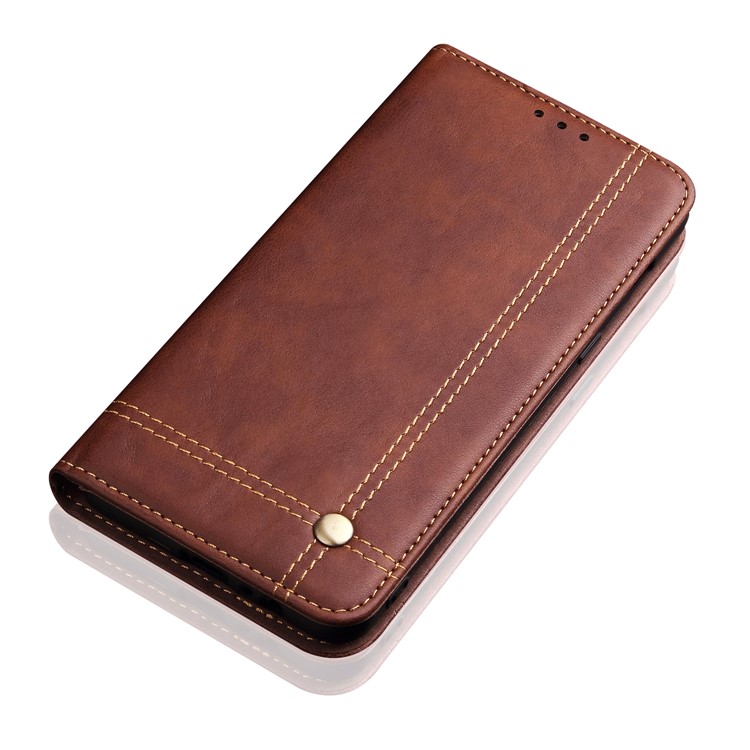 Auto-absorbed Crazy Horse Vintage Leather Stand Case for Huawei P30 Lite / nova 4e - Coffee-5