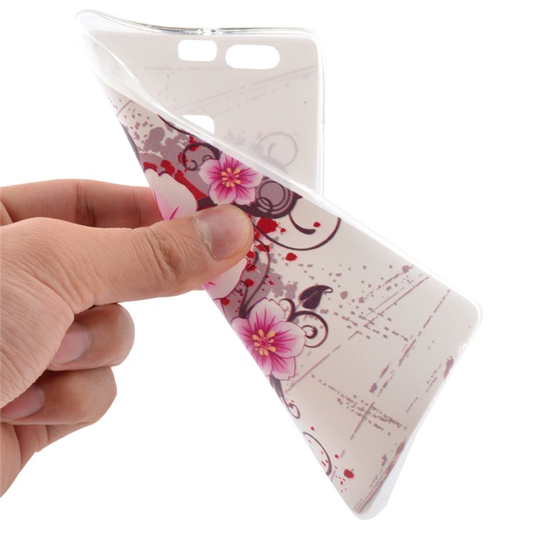 Printed Pattern Slim TPU Back Cover for Huawei P9 - Blossom-5