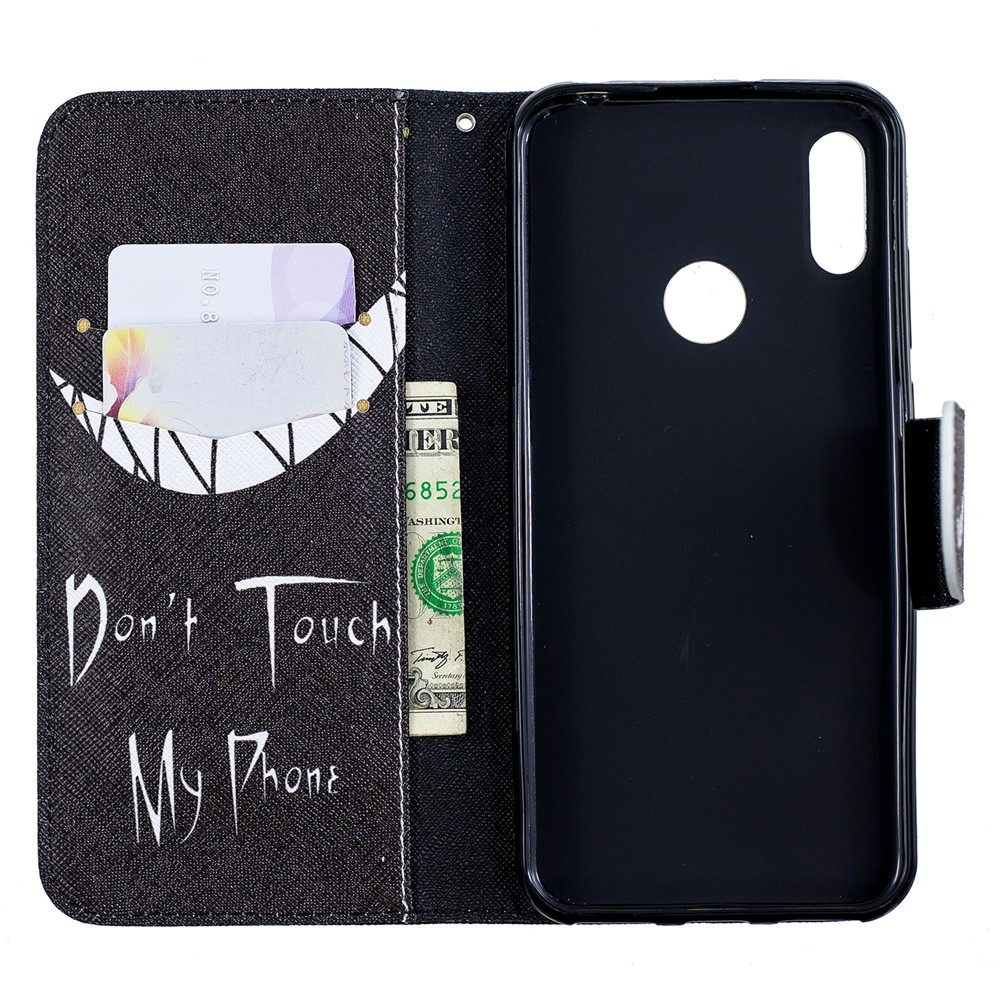 Padrão De Impressão PU Couro Flip Stand Shell Para Y6 (2019) / Y6 Pro (2019) / Y6 Prime (2019) - Não Toque No Meu Telefone-10