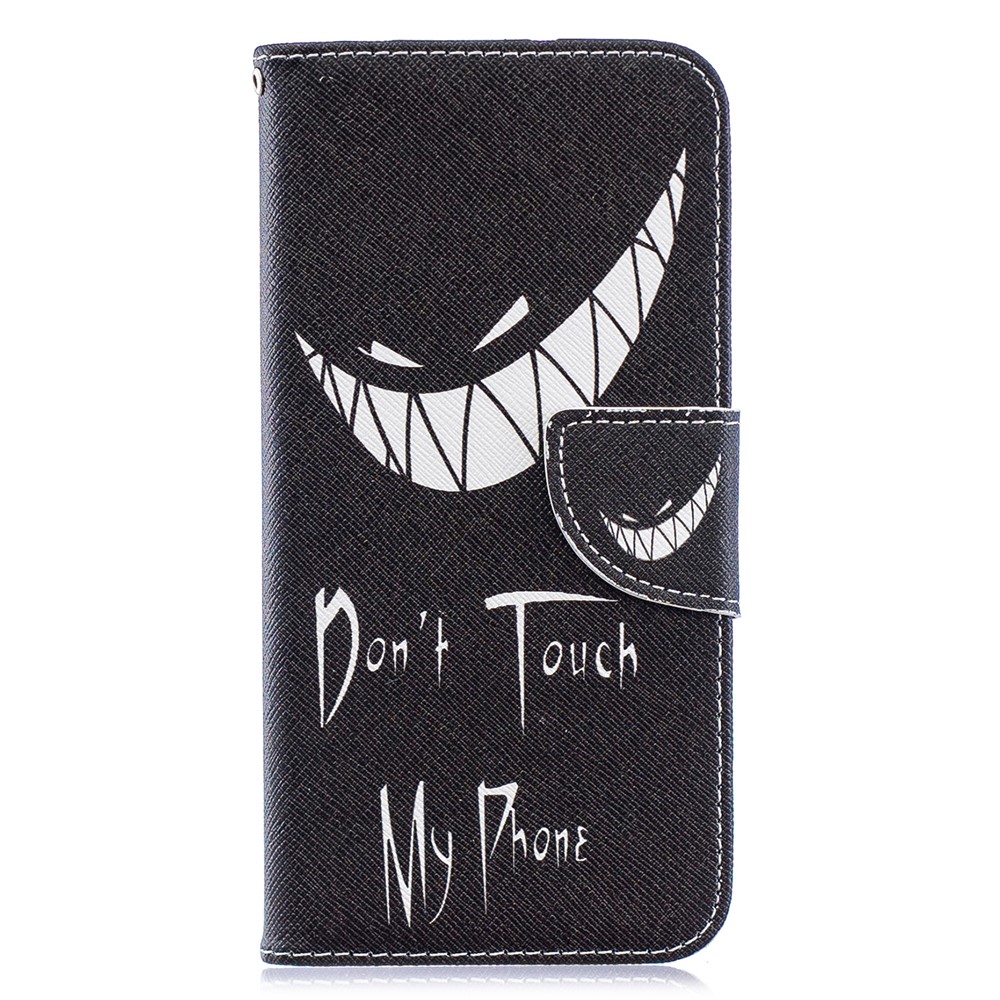 Padrão De Impressão PU Couro Flip Stand Shell Para Y6 (2019) / Y6 Pro (2019) / Y6 Prime (2019) - Não Toque No Meu Telefone-4