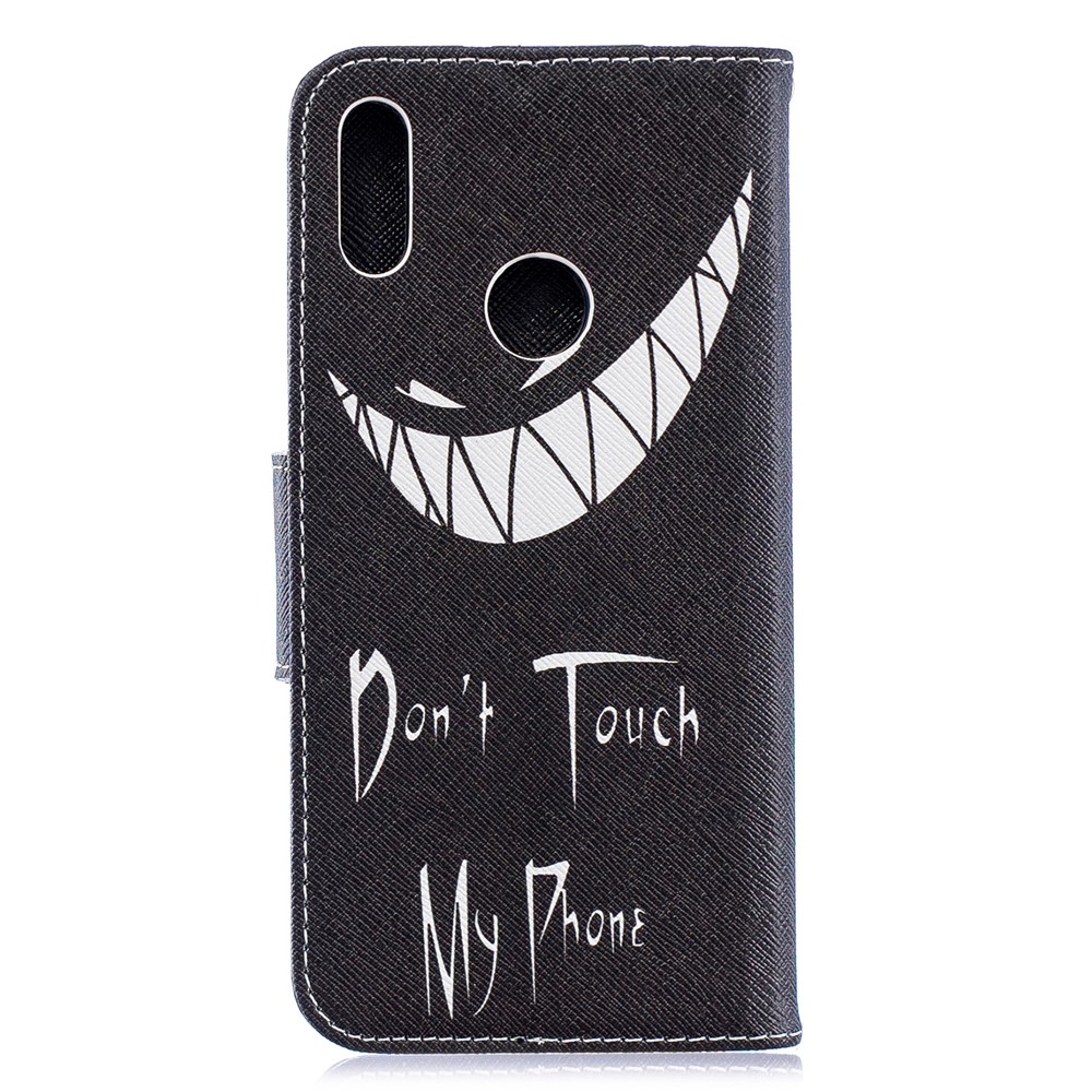 Padrão De Impressão PU Couro Flip Stand Shell Para Y6 (2019) / Y6 Pro (2019) / Y6 Prime (2019) - Não Toque No Meu Telefone-5