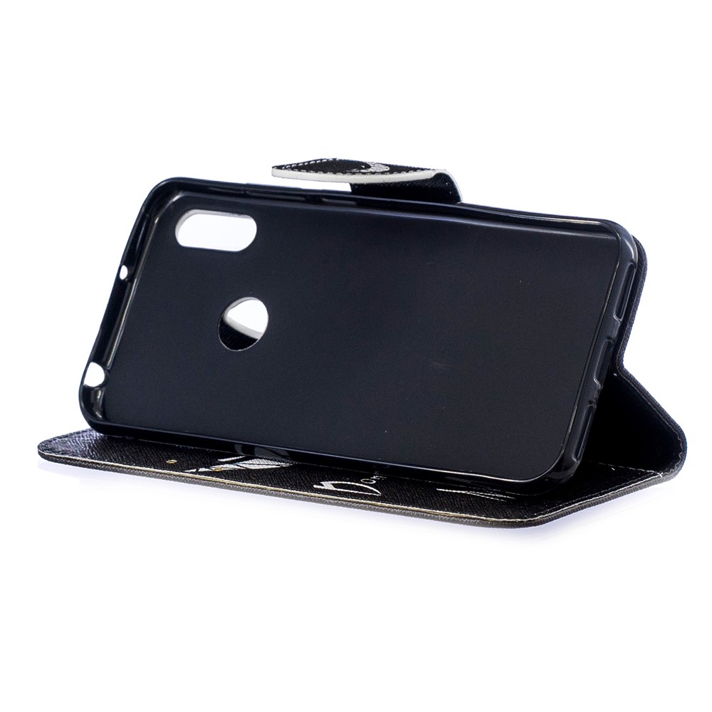 Padrão De Impressão PU Couro Flip Stand Shell Para Y6 (2019) / Y6 Pro (2019) / Y6 Prime (2019) - Não Toque No Meu Telefone-7