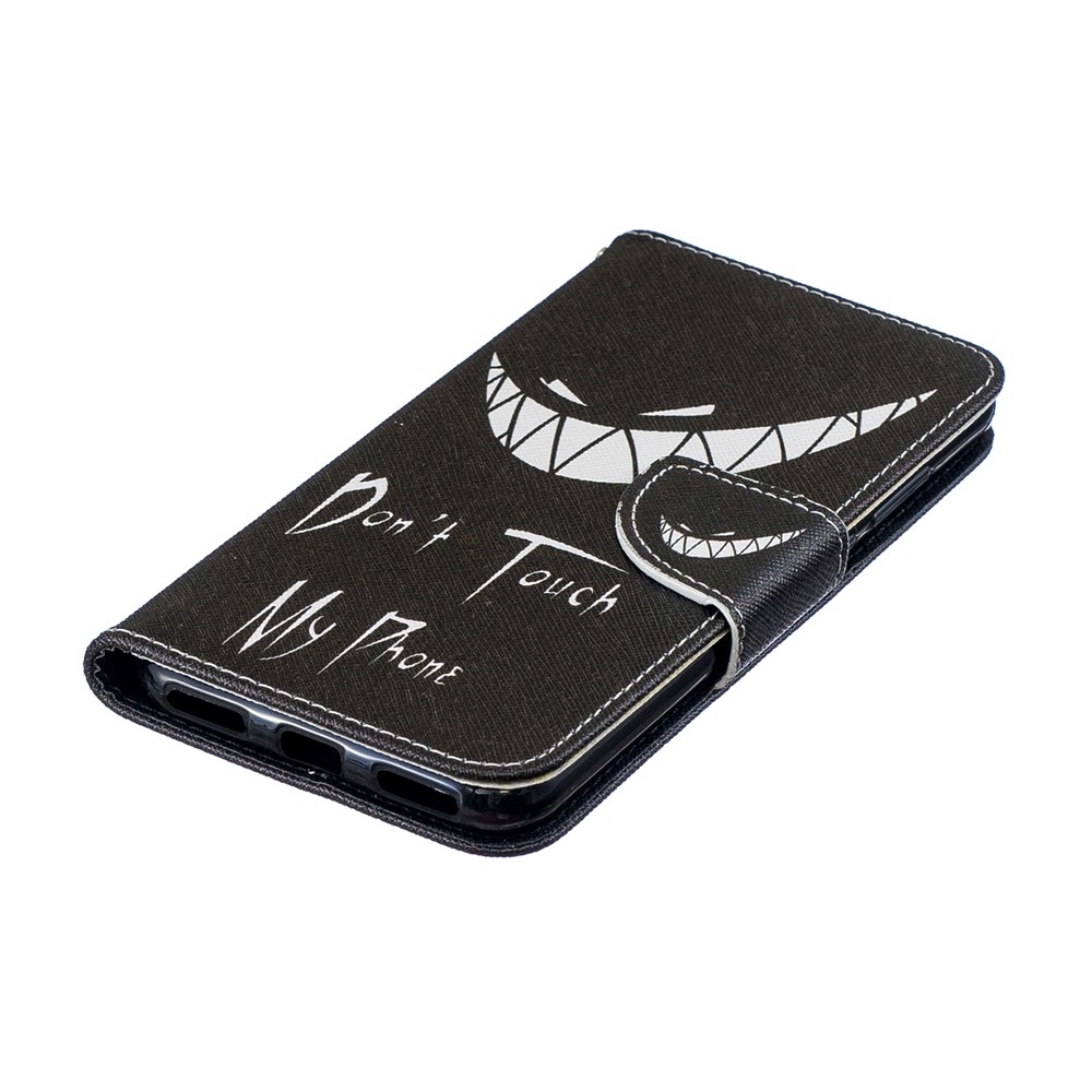 Padrão De Impressão PU Couro Flip Stand Shell Para Y6 (2019) / Y6 Pro (2019) / Y6 Prime (2019) - Não Toque No Meu Telefone-8