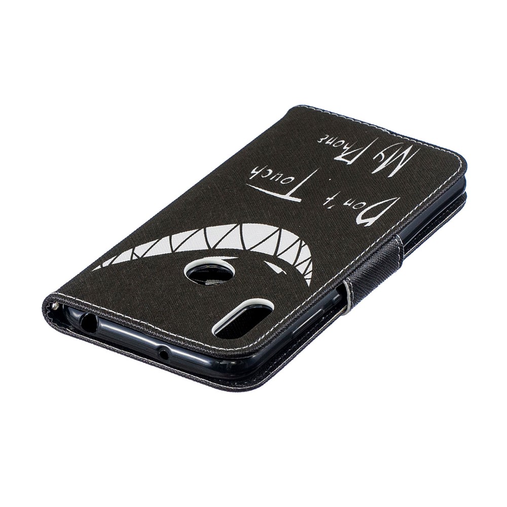 Padrão De Impressão PU Couro Flip Stand Shell Para Y6 (2019) / Y6 Pro (2019) / Y6 Prime (2019) - Não Toque No Meu Telefone-9