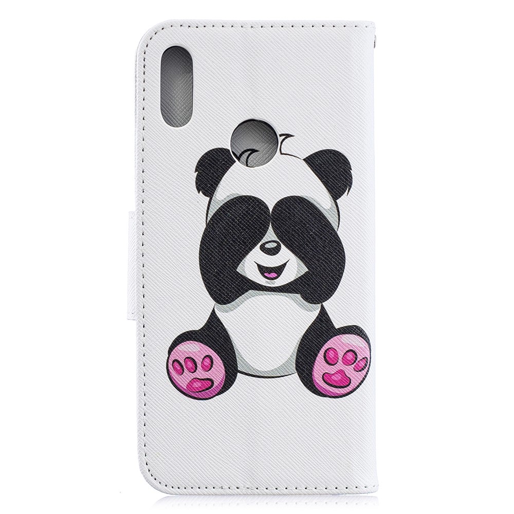 Padrão De Impressão PU Carteira De Couro Tampa Do Telefone Móvel Para Y6 (2019) / Y6 Pro (2019) / Y6 Prime (2019) - Panda Adorável-5