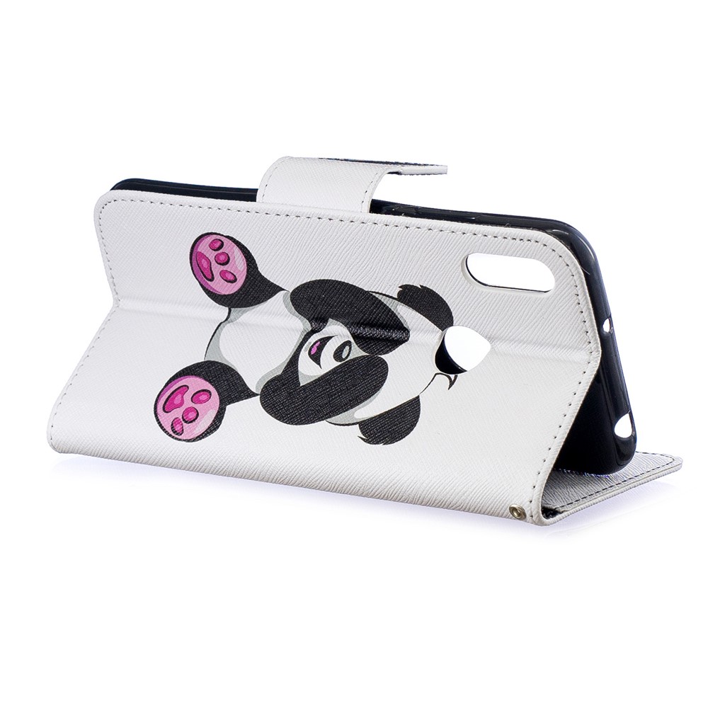 Padrão De Impressão PU Carteira De Couro Tampa Do Telefone Móvel Para Y6 (2019) / Y6 Pro (2019) / Y6 Prime (2019) - Panda Adorável-6
