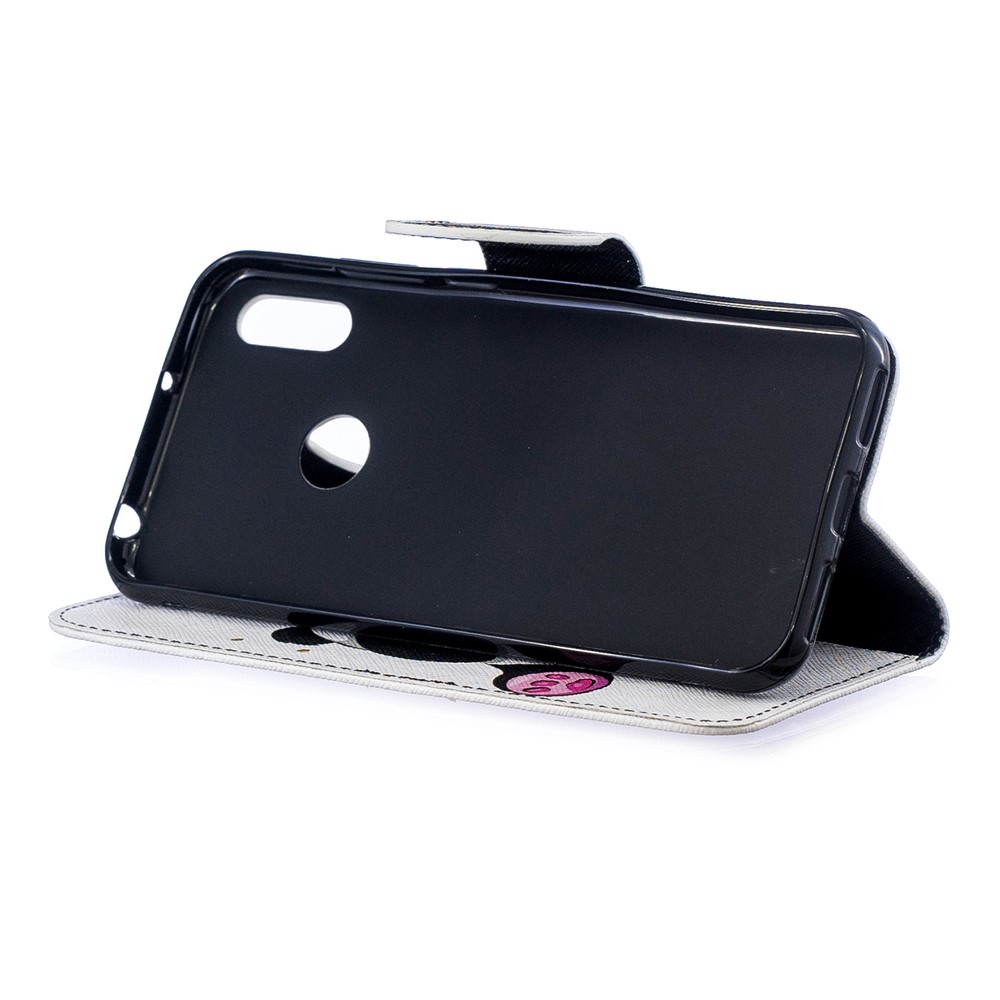 Padrão De Impressão PU Carteira De Couro Tampa Do Telefone Móvel Para Y6 (2019) / Y6 Pro (2019) / Y6 Prime (2019) - Panda Adorável-7