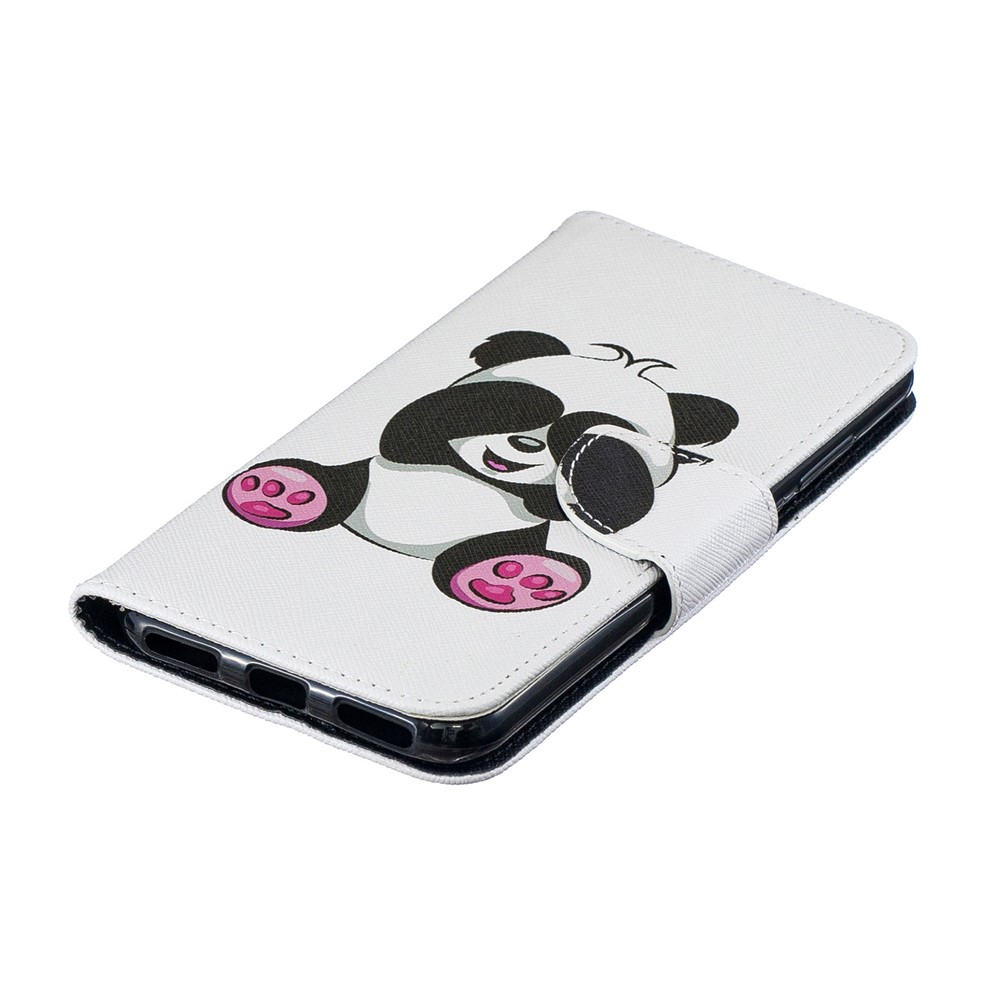 Padrão De Impressão PU Carteira De Couro Tampa Do Telefone Móvel Para Y6 (2019) / Y6 Pro (2019) / Y6 Prime (2019) - Panda Adorável-8