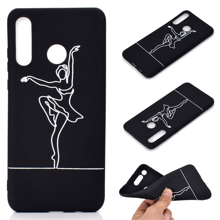 Matte Pattern Printing TPU Mobile Phone Shell for Huawei P30 Lite - Girl Dancing Ballet-1