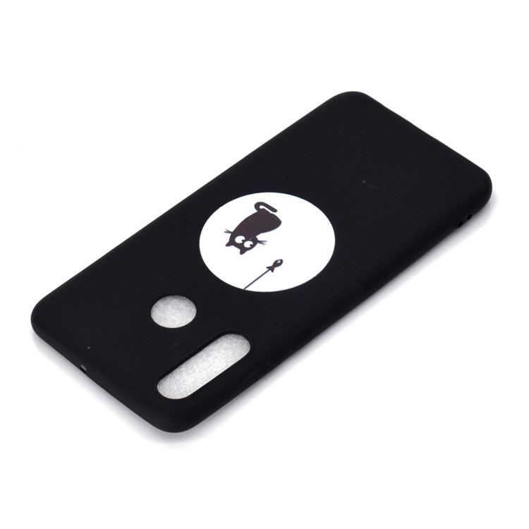 Matte Pattern Printing TPU Mobile Phone Shell for Huawei P30 Lite - Cat and Fish-4