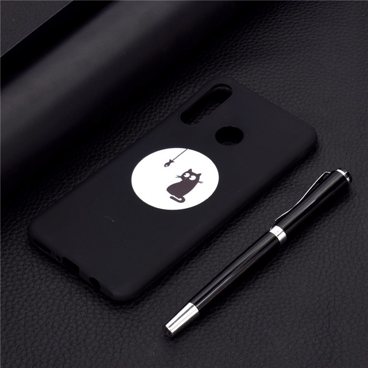 Matte Pattern Printing TPU Mobile Phone Shell for Huawei P30 Lite - Cat and Fish-6
