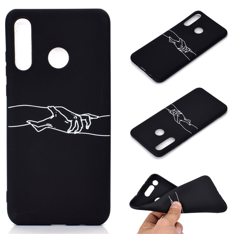 Matte Pattern Printing TPU Mobile Phone Shell for Huawei P30 Lite - Hand in Hand-1