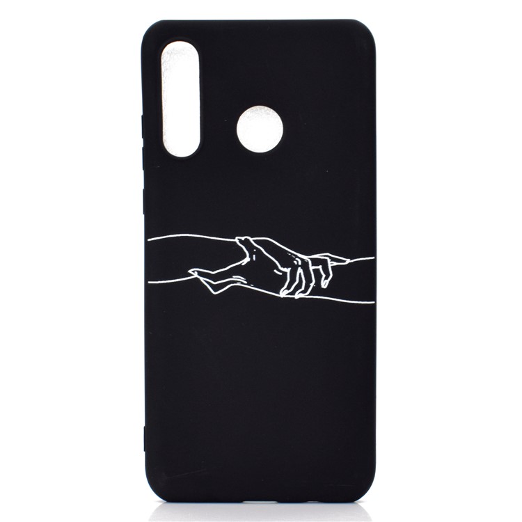 Matte Pattern Printing TPU Mobile Phone Shell for Huawei P30 Lite - Hand in Hand-2
