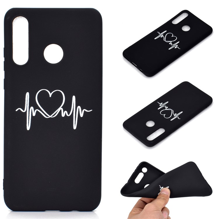 Matte Pattern Printing TPU Mobile Phone Shell for Huawei P30 Lite - Heart-1