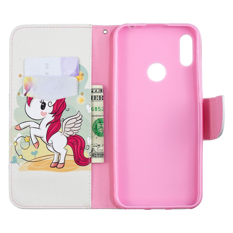 Pattern Printing Wallet Stand PU Leather Case for Y6 (2019)/Y6 Pro (2019)/Y6 Prime (2019) - Unicorn-10